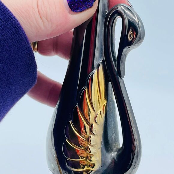 Vintage Tall Silver Plated Swan Bud Vase - Picture 6 of 8